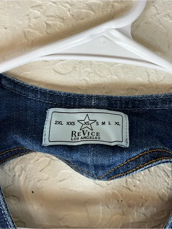 Revice Hollywood Heartthrob Retro Style Denim Flare Jumpsuit in Blue - Picture 14 of 15